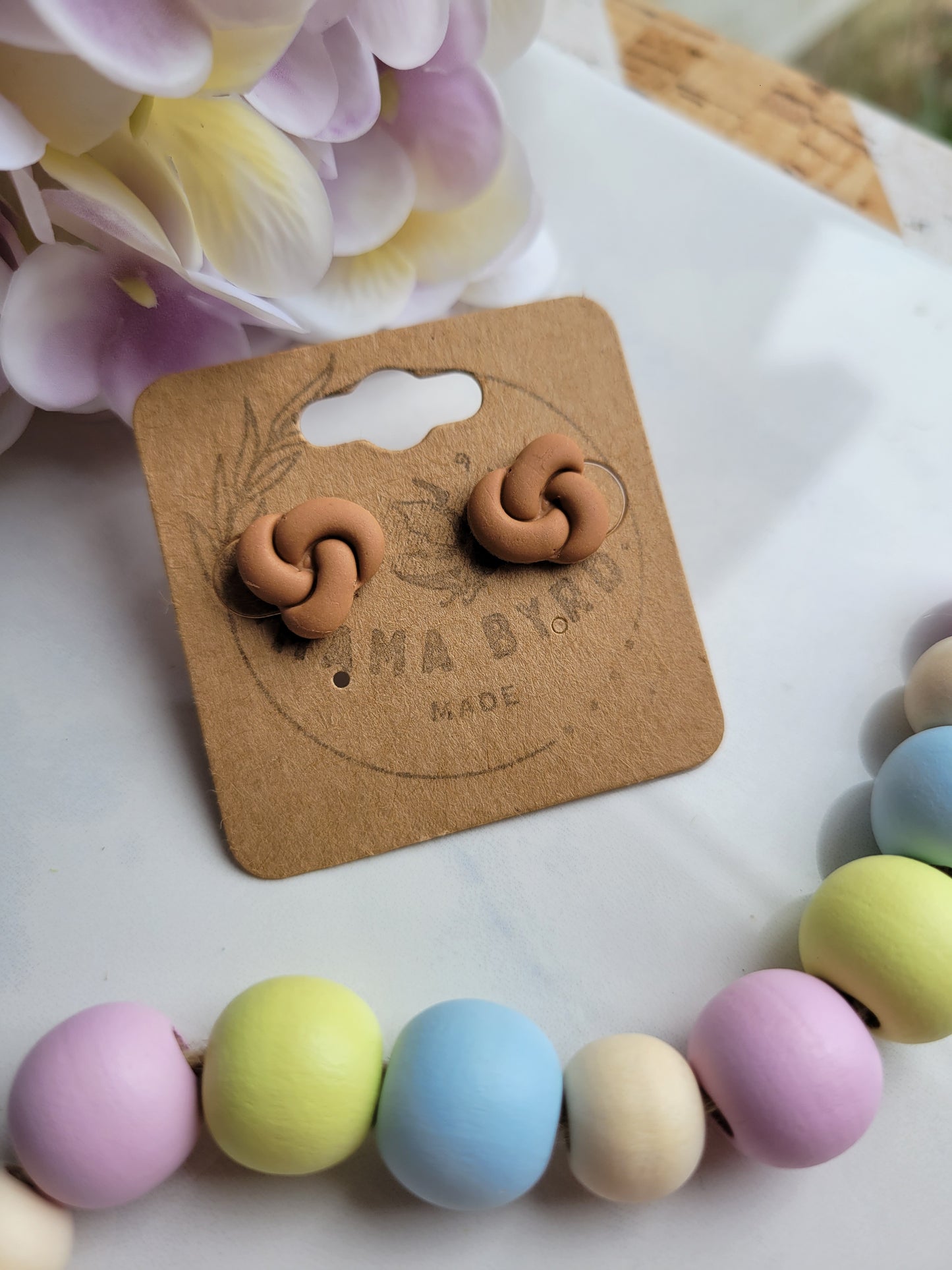 Orange Knot Studs