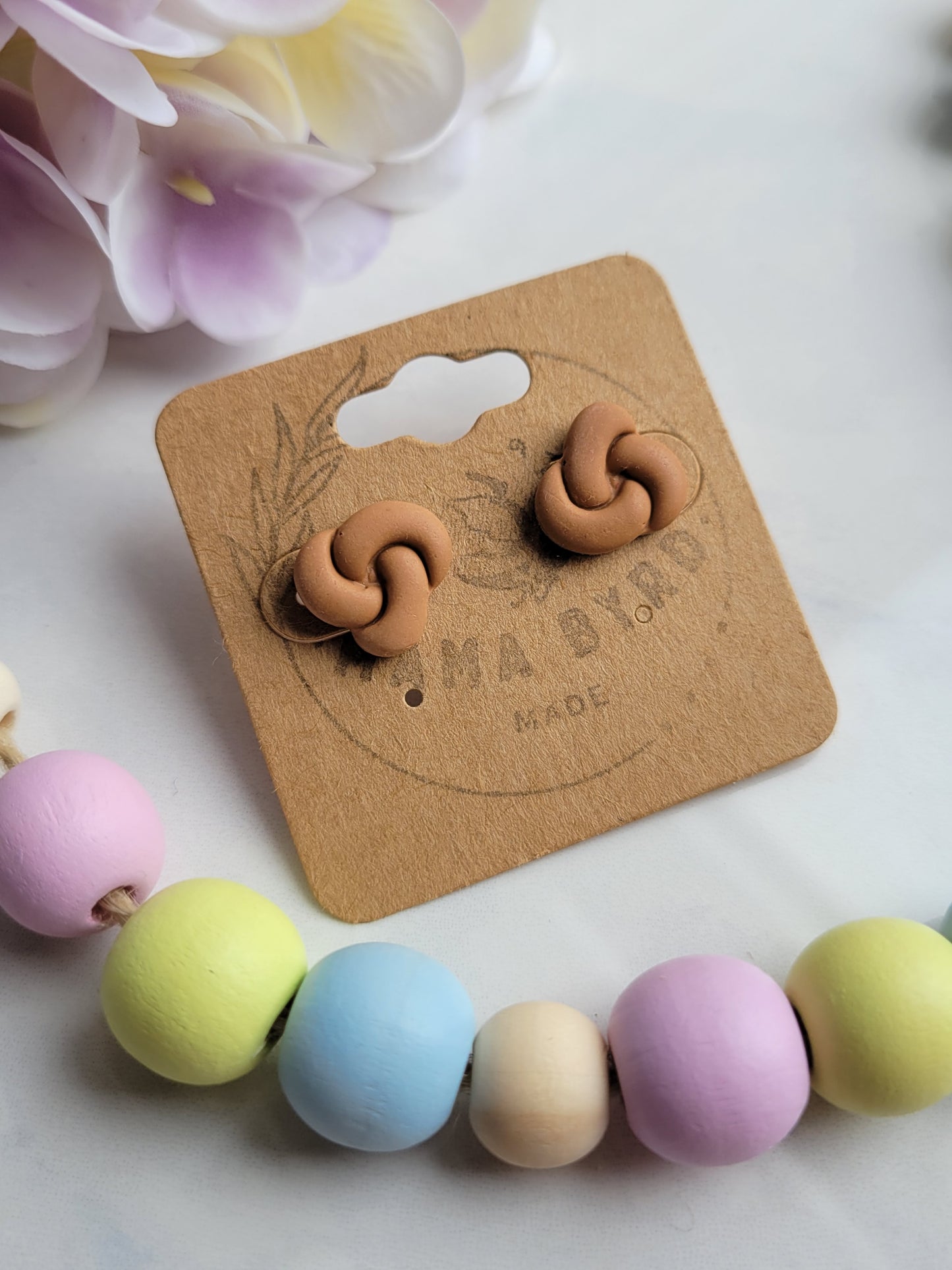 Orange Knot Studs