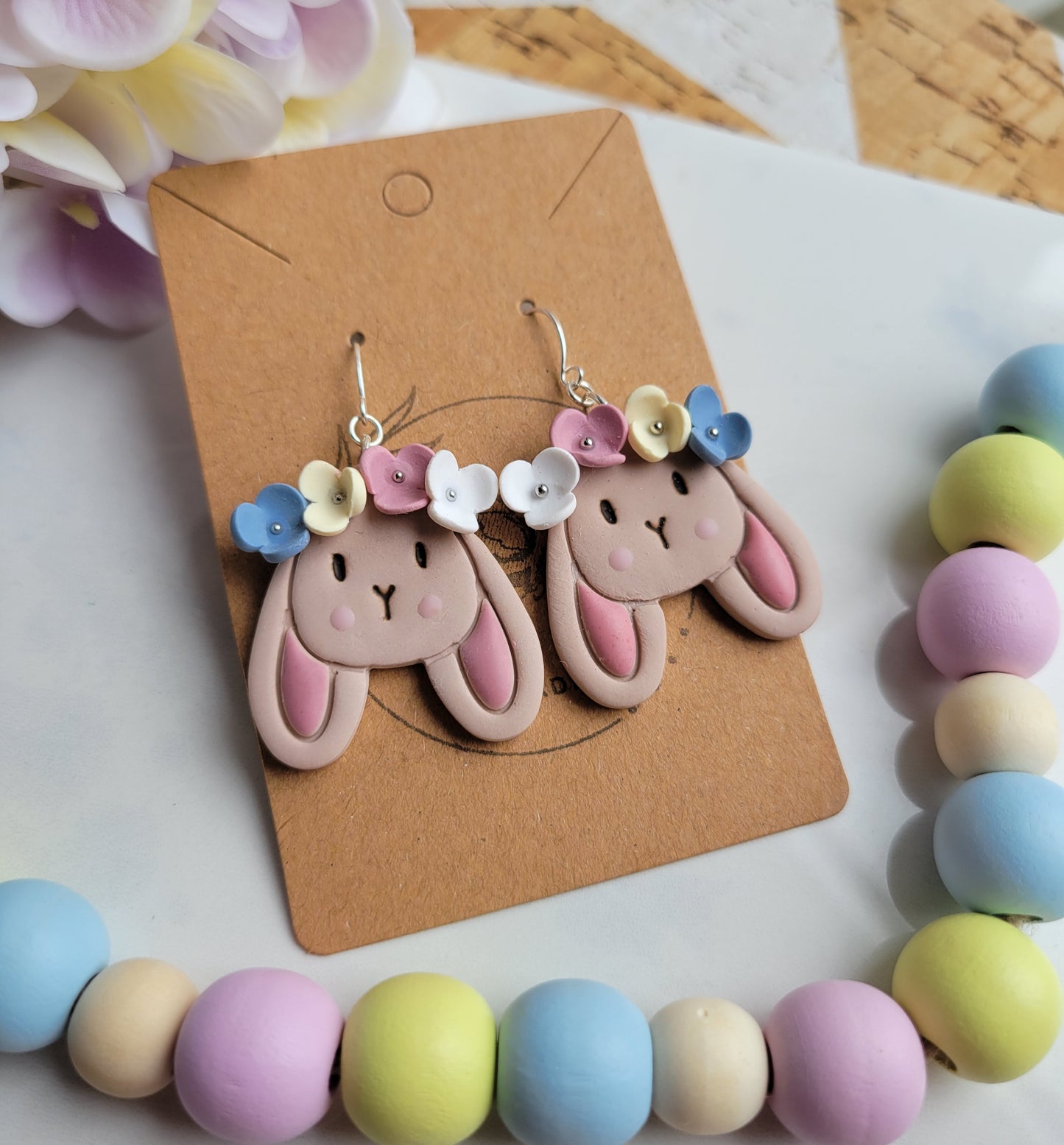Multi Colored Halo Bunny Dangles