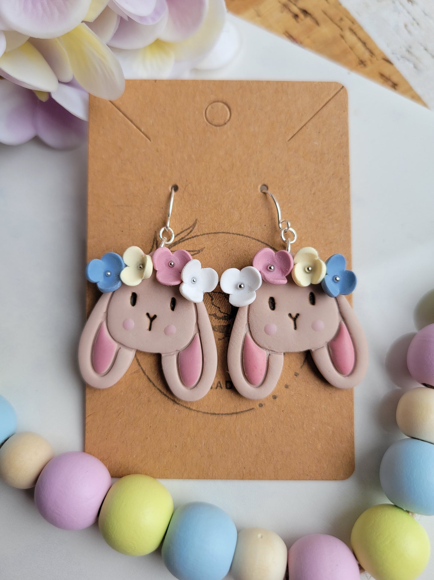 Multi Colored Halo Bunny Dangles