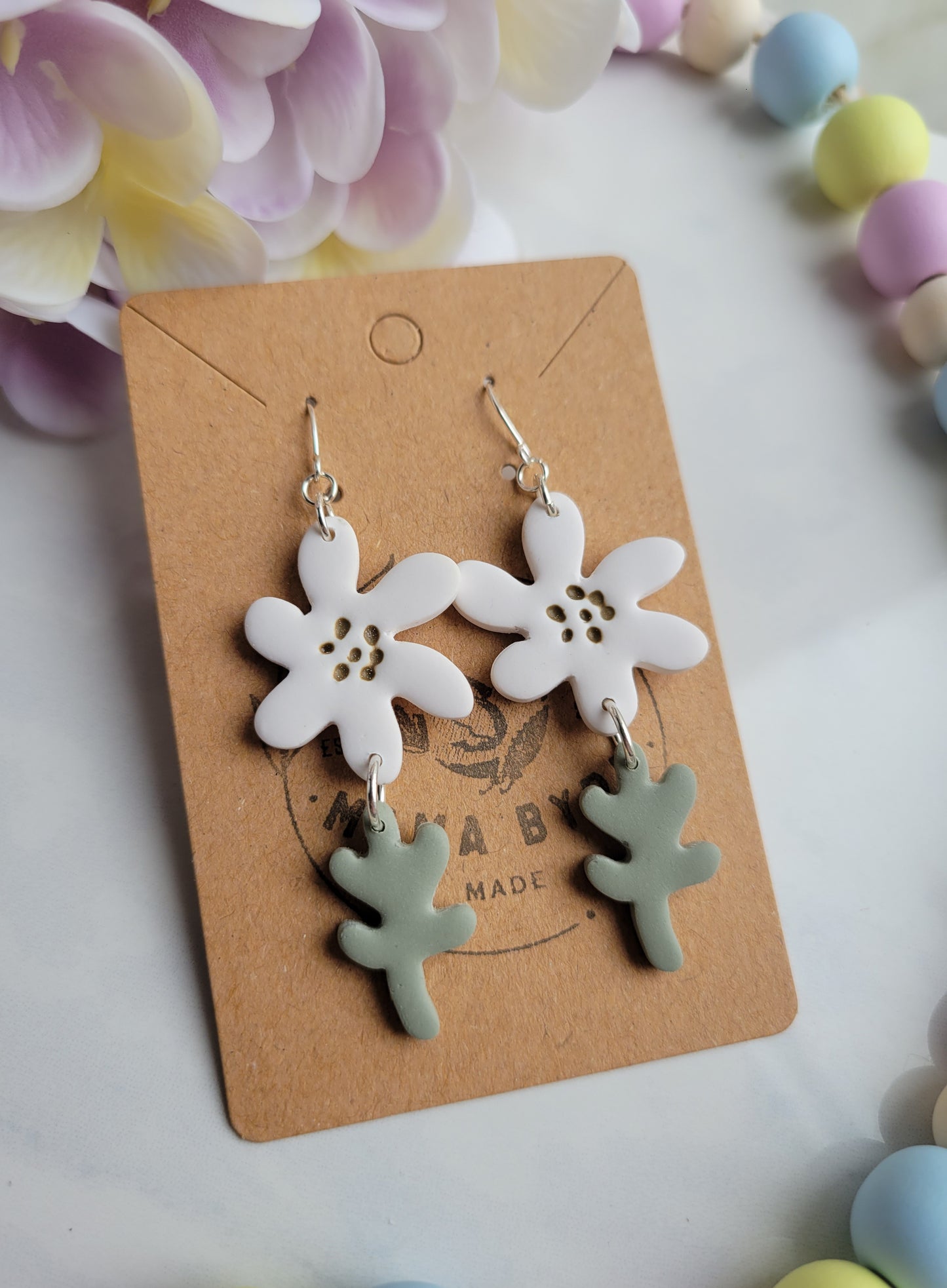 White Spring Flower Dangles