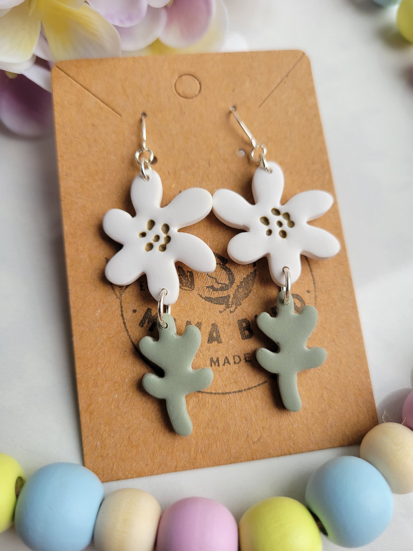 White Spring Flower Dangles