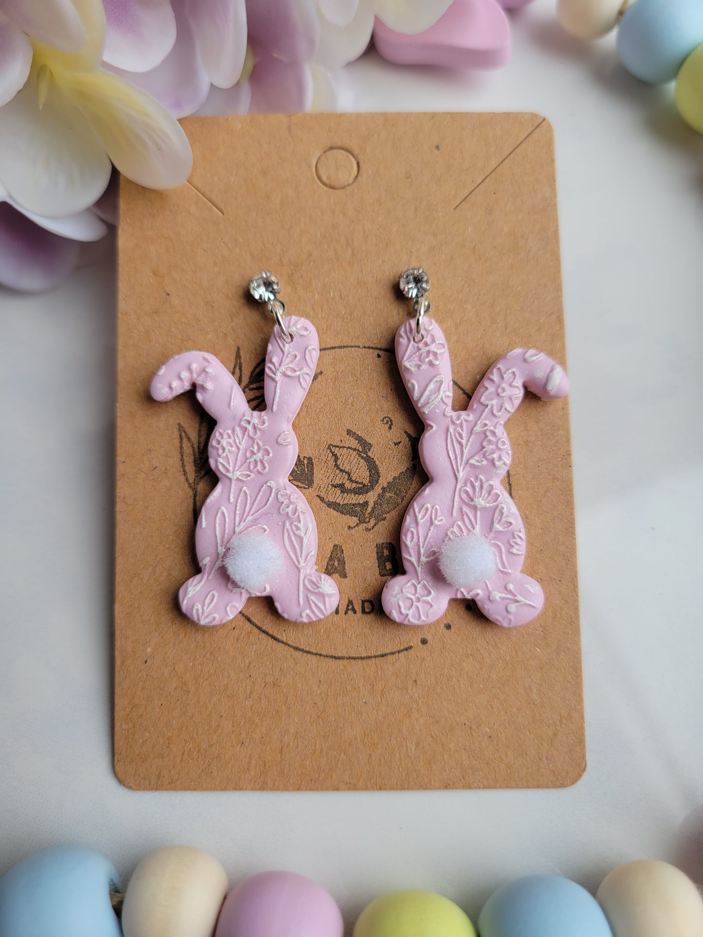 Pink Bunny Cottontail Dangles