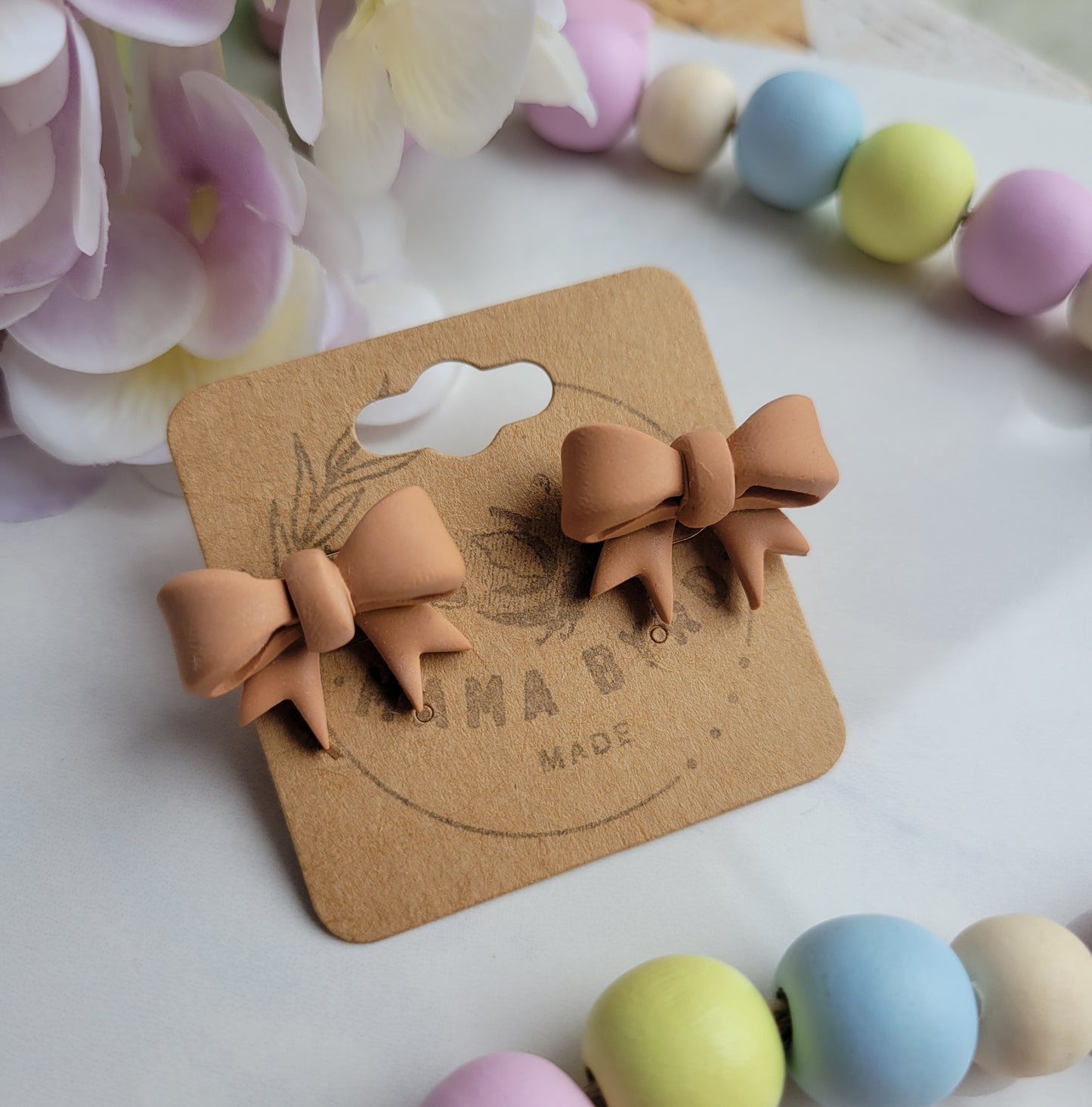 Orange Bow Studs