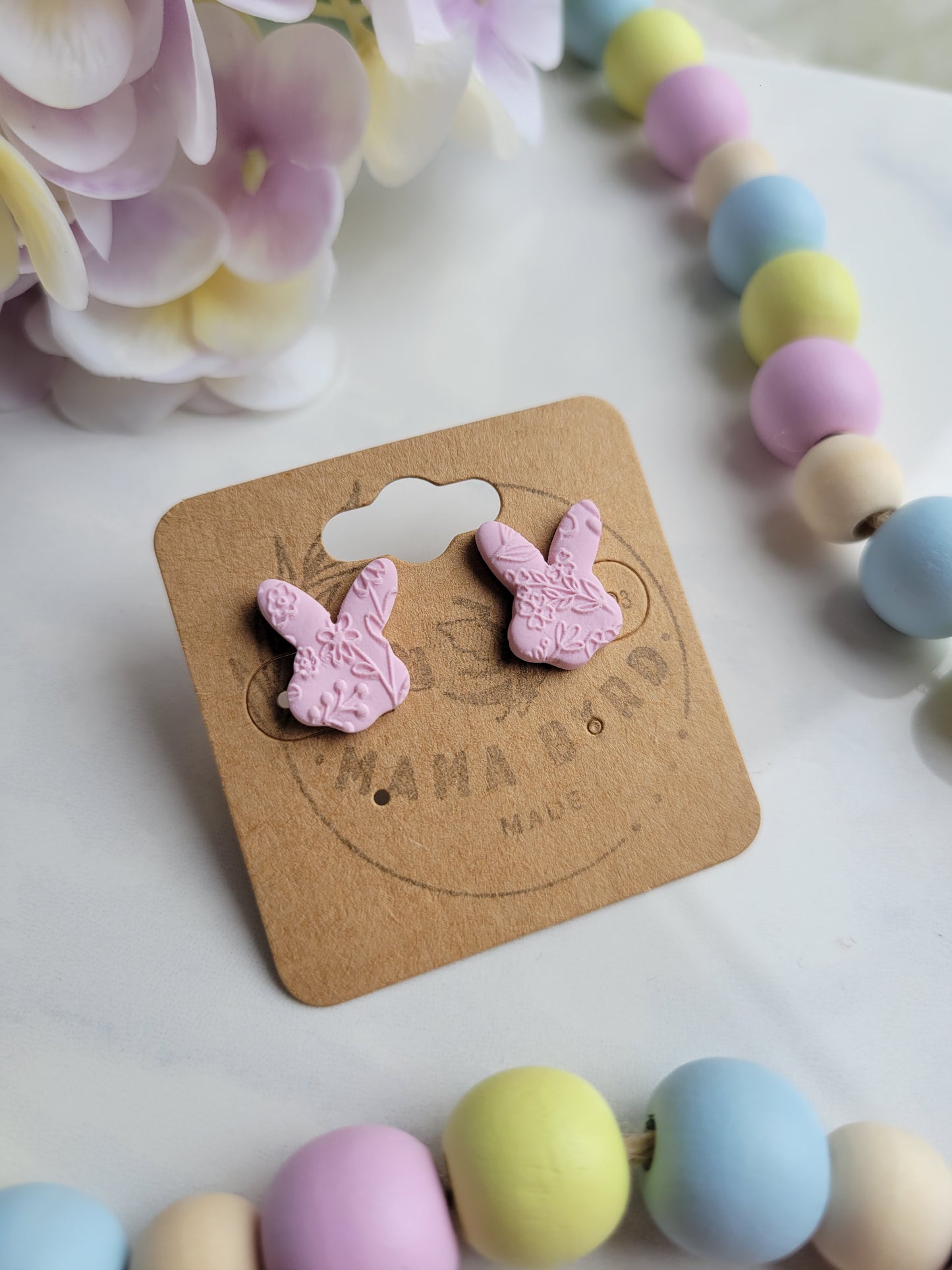 Pink Bunny Studs