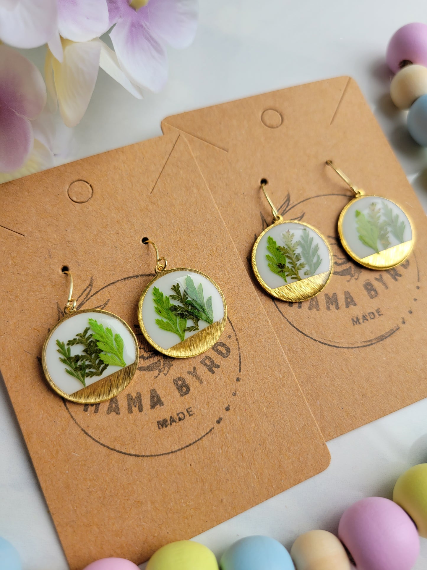 Real Fern Leaf Dangles
