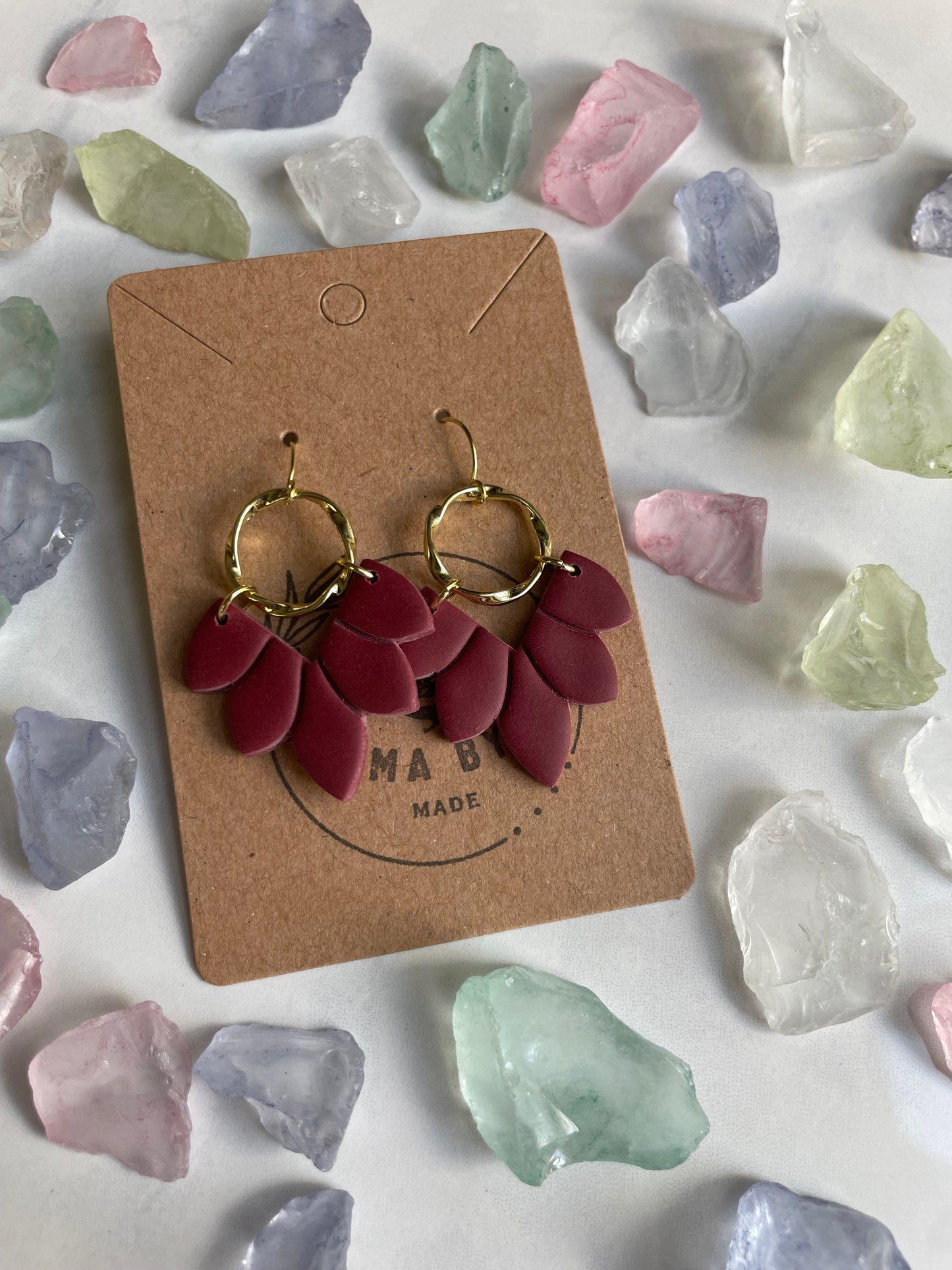 Burgundy Red Dangles