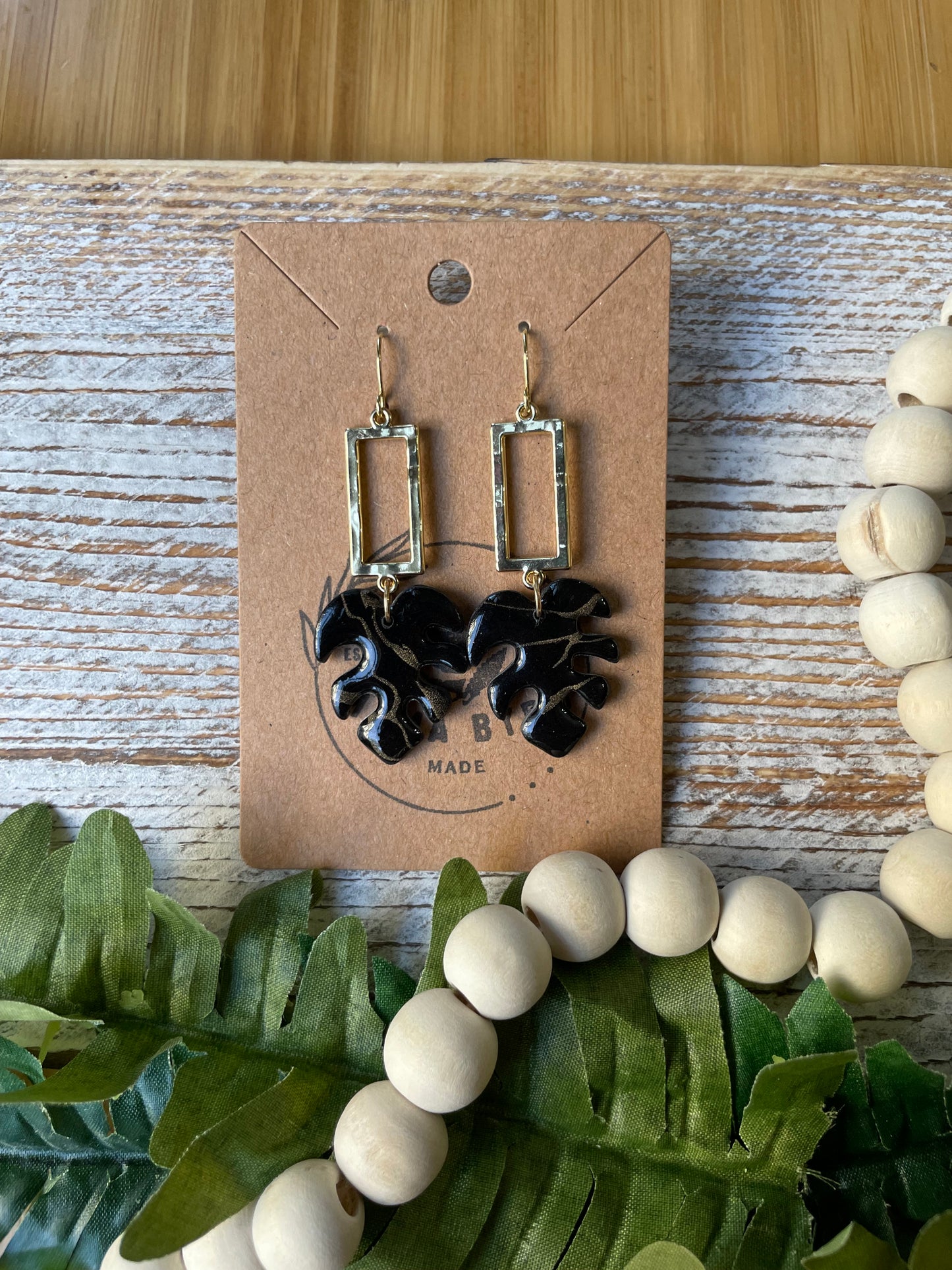 Black Monstera Dangle