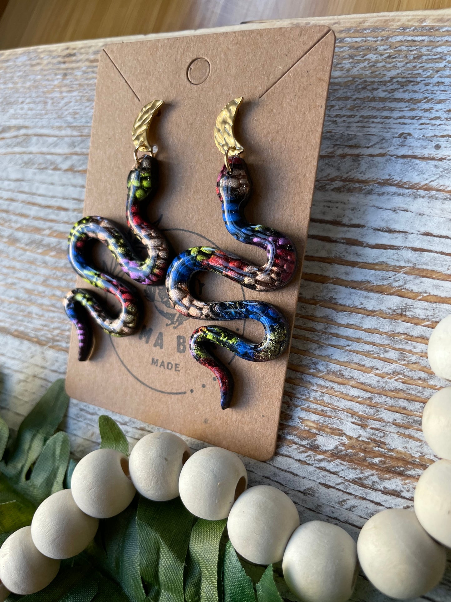 Rainbow Snakes With Crescent Moon