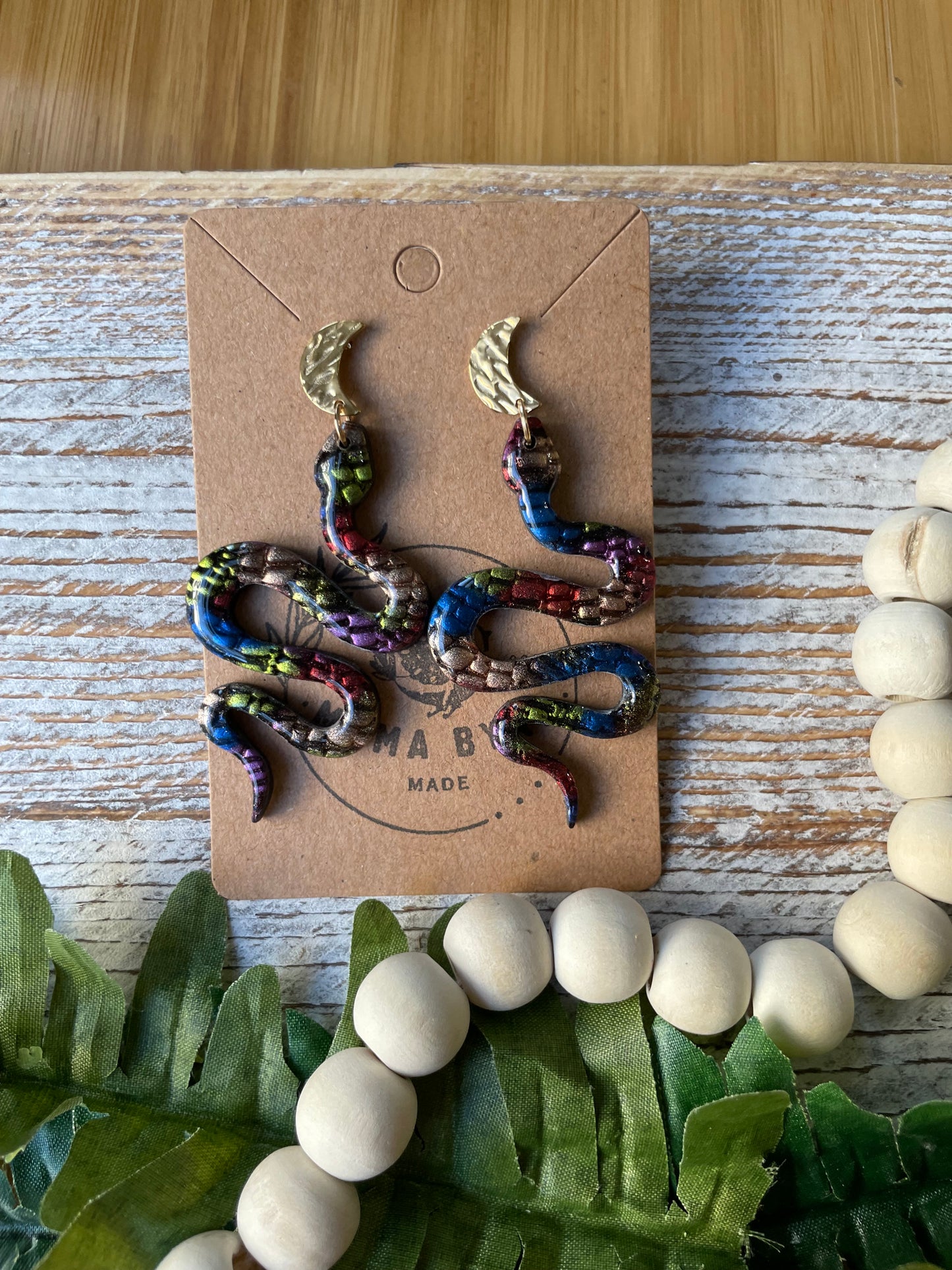 Rainbow Snakes With Crescent Moon