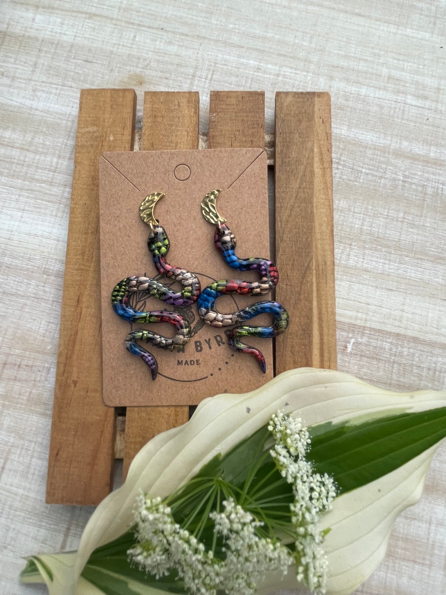 Rainbow Snakes With Crescent Moon