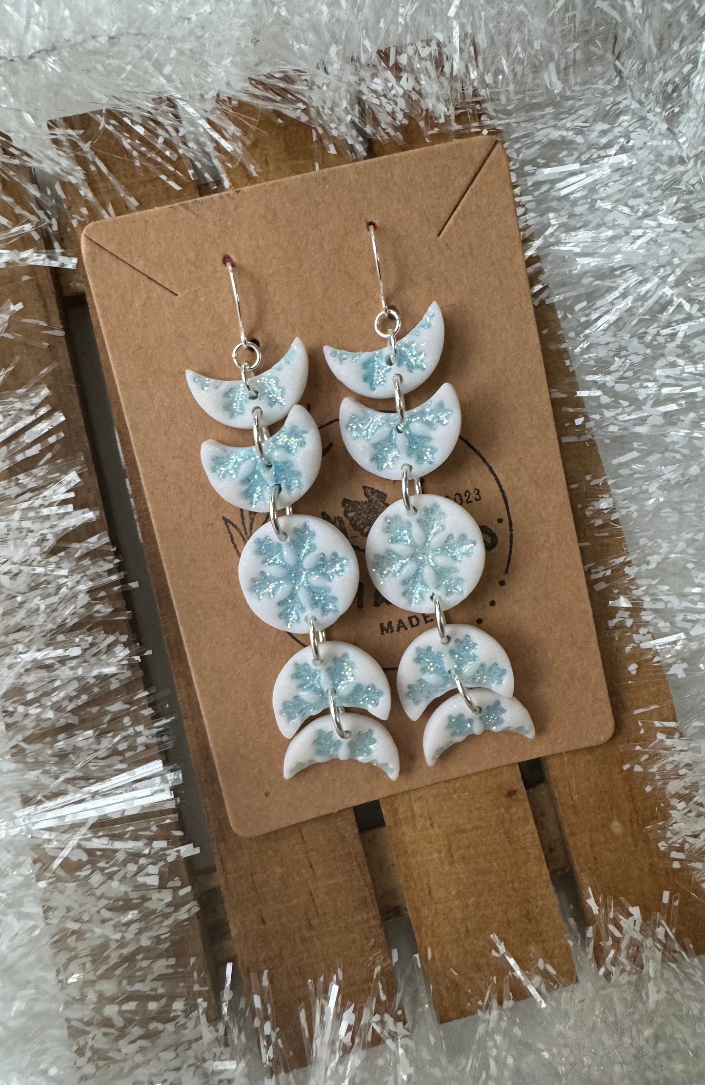 Snowflake Moon Phase Dangle