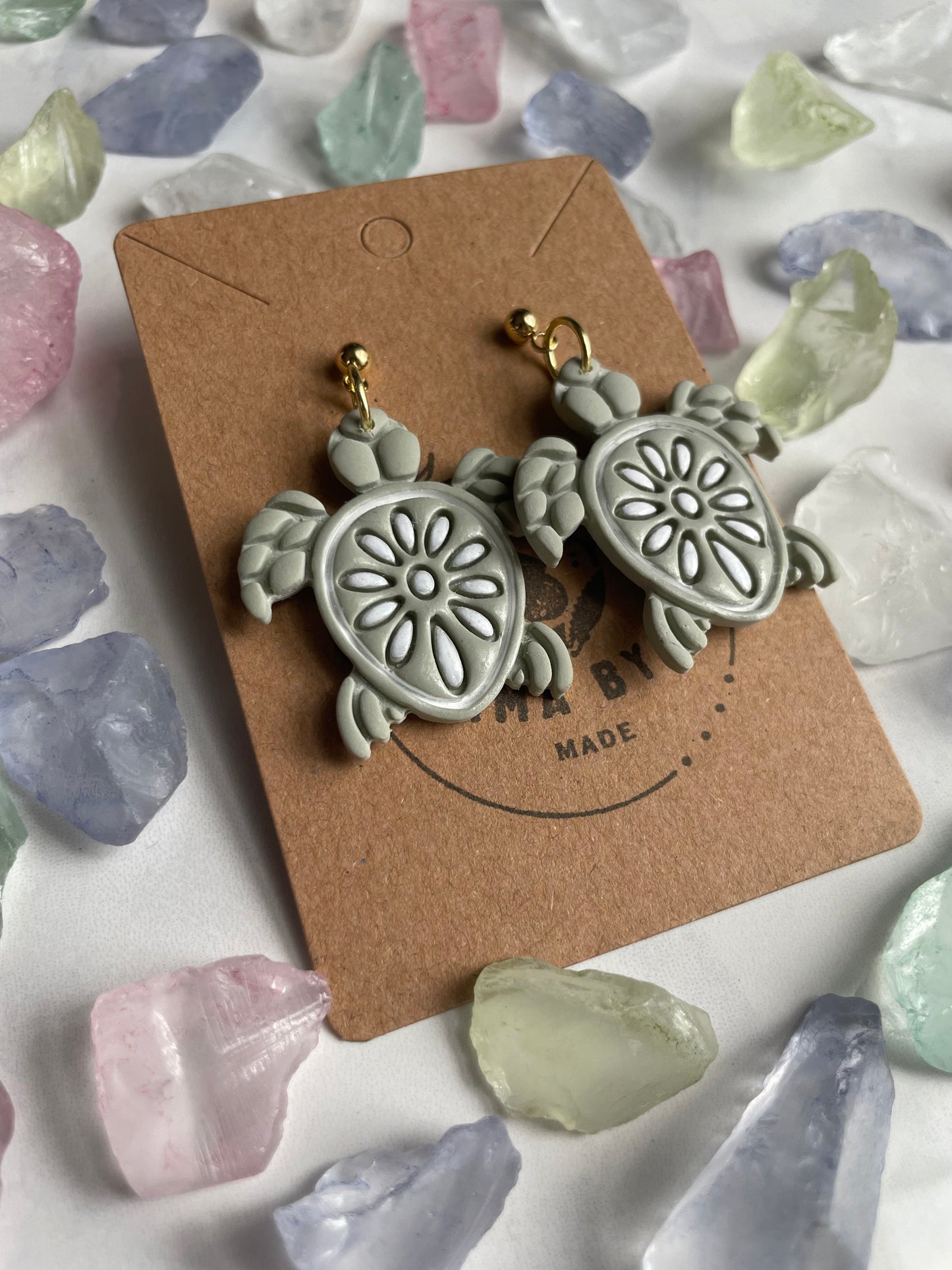 Turtle Dangle on Gold Post