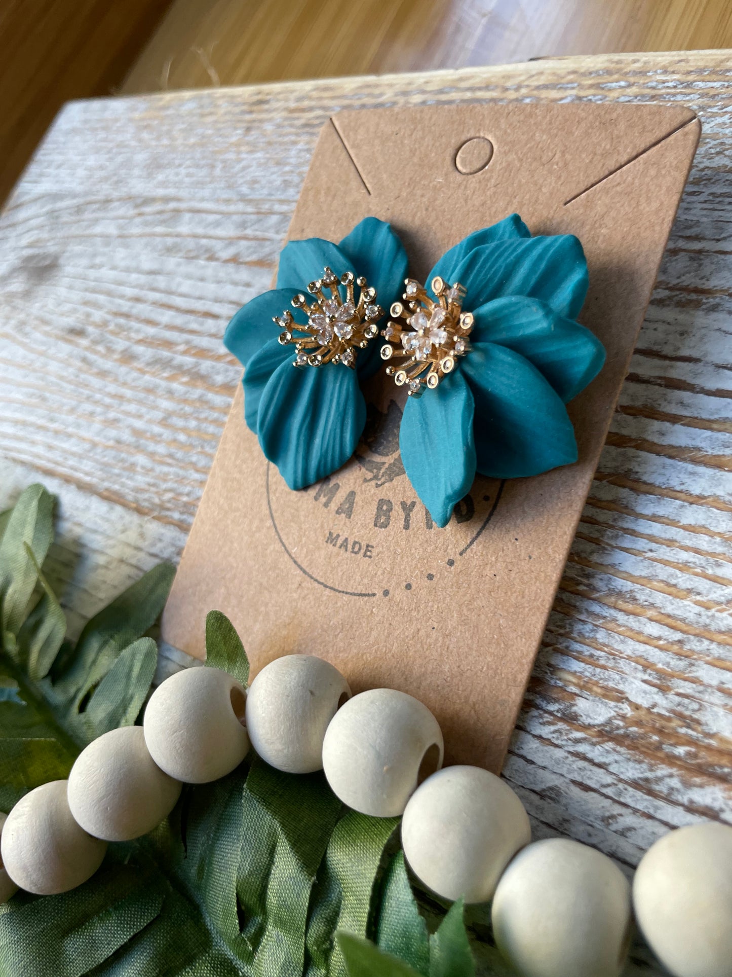 Large Blue Flower Stud