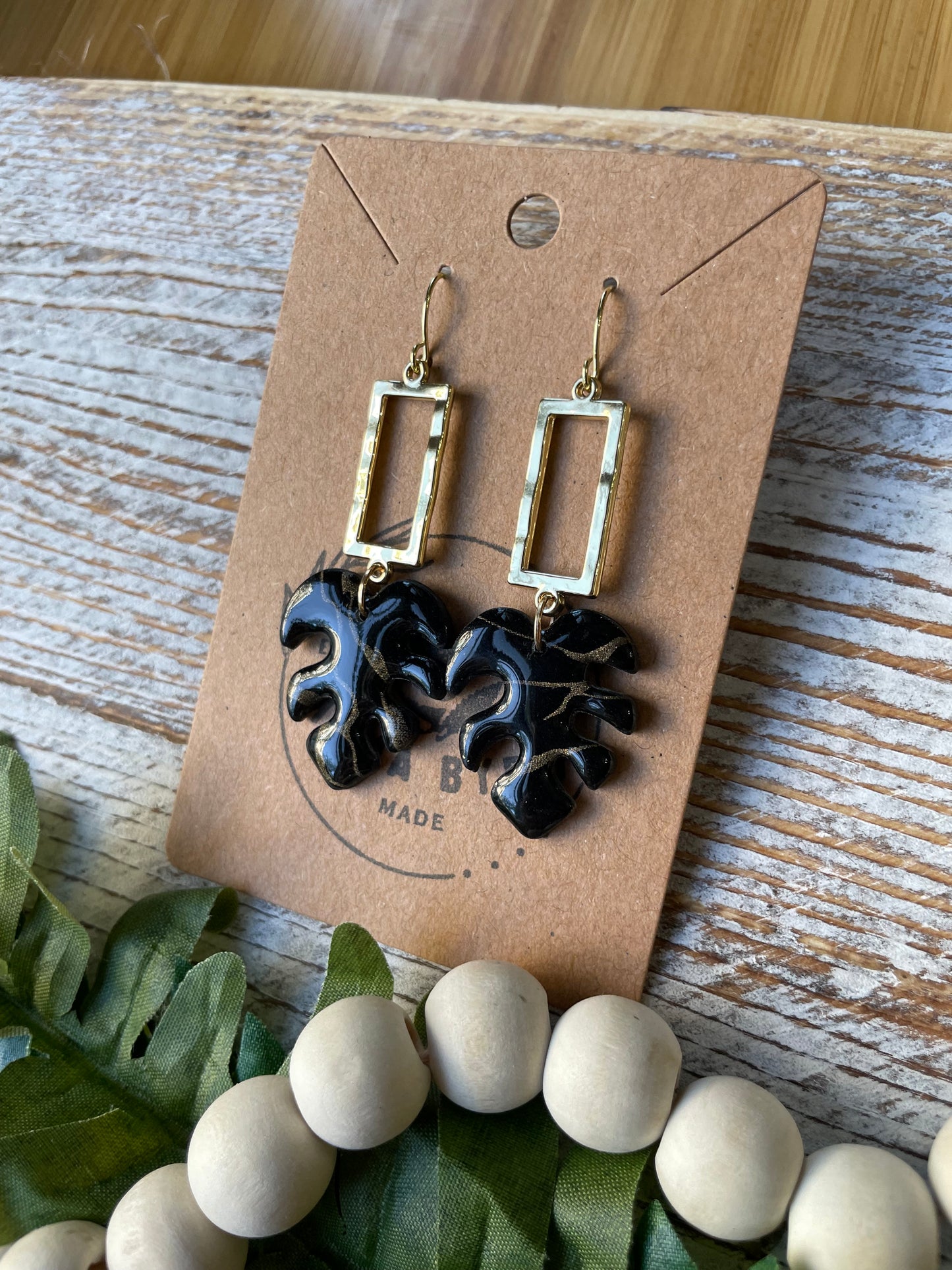 Black Monstera Dangle
