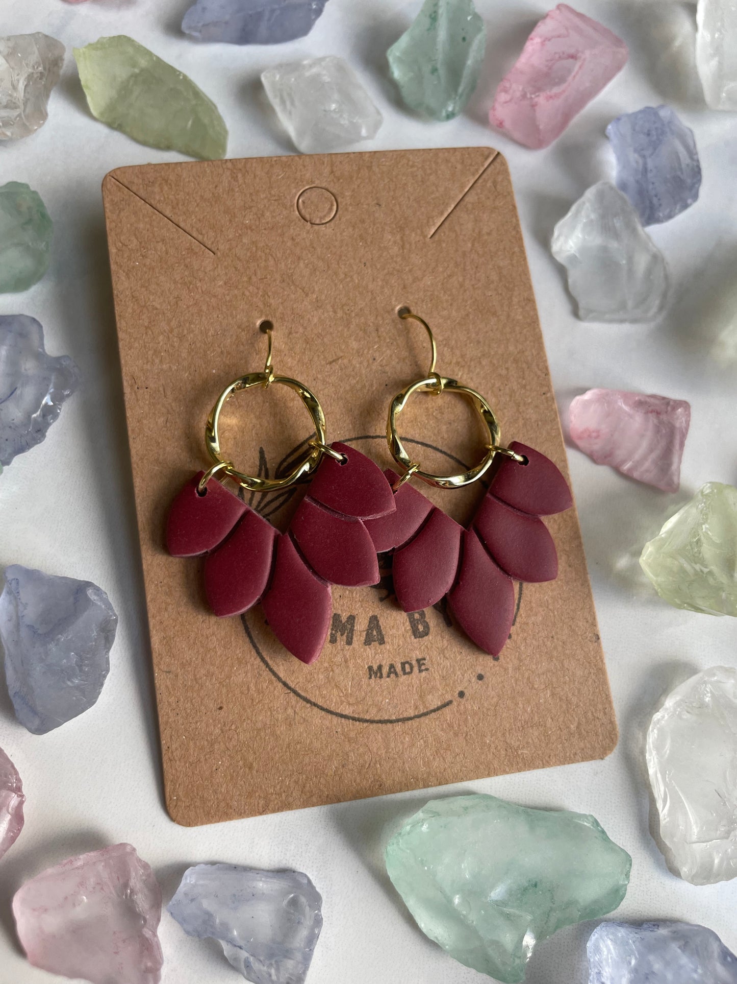 Burgundy Red Dangles
