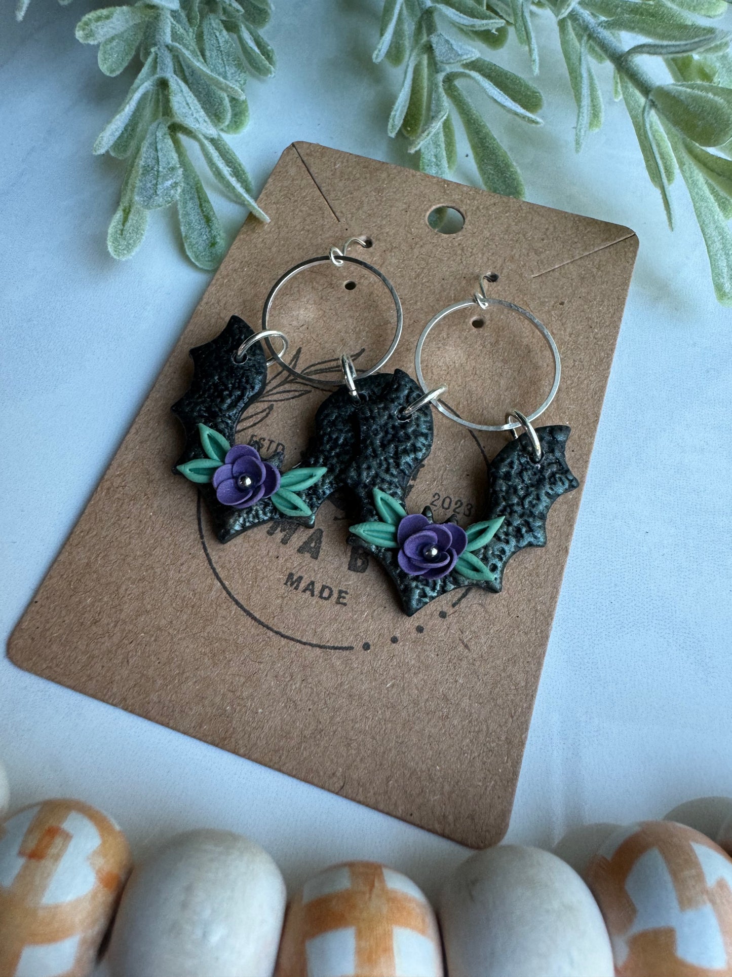 Floral Bat Dangles