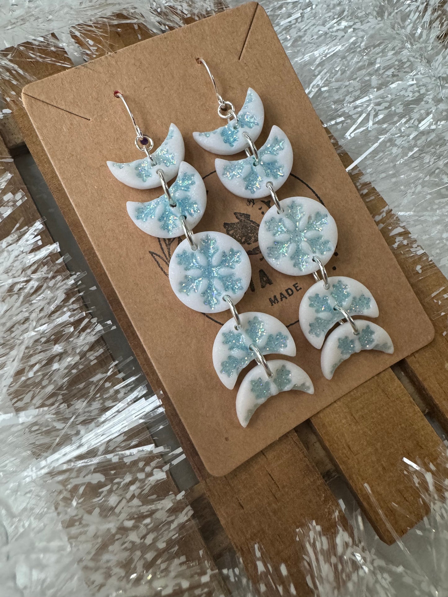Snowflake Moon Phase Dangle