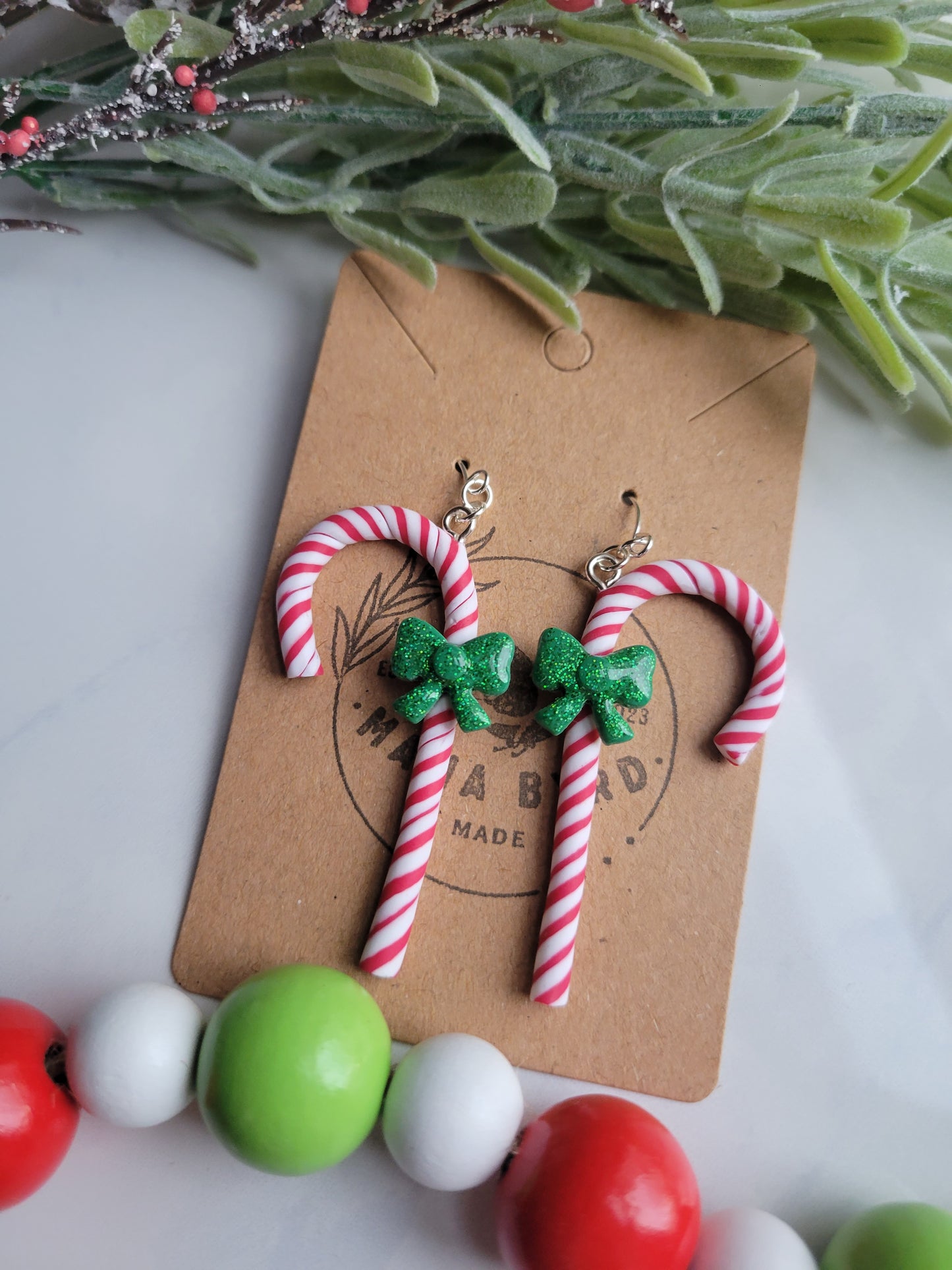 Candy Cane with Bow Dangle