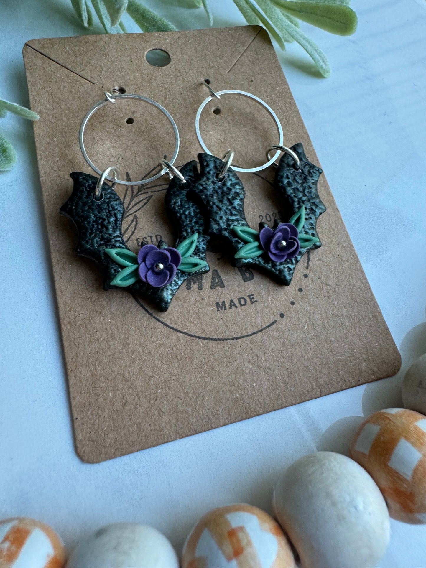 Floral Bat Dangles