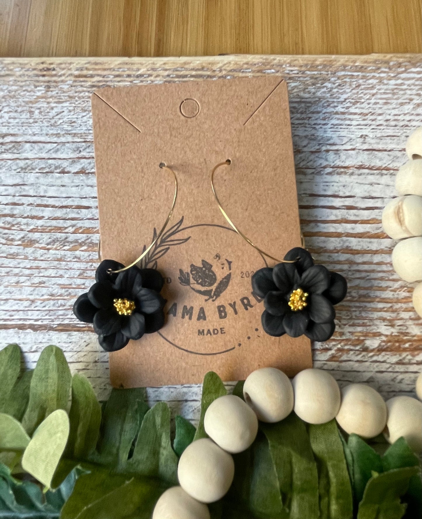 Black Flower on Hoop