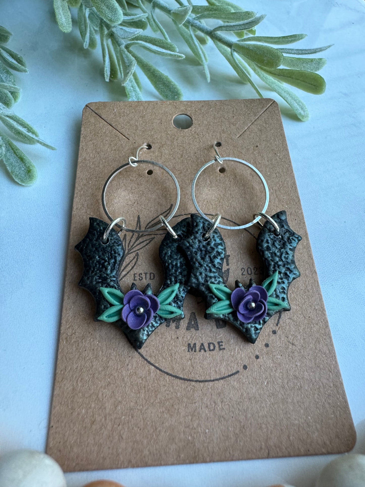 Floral Bat Dangles