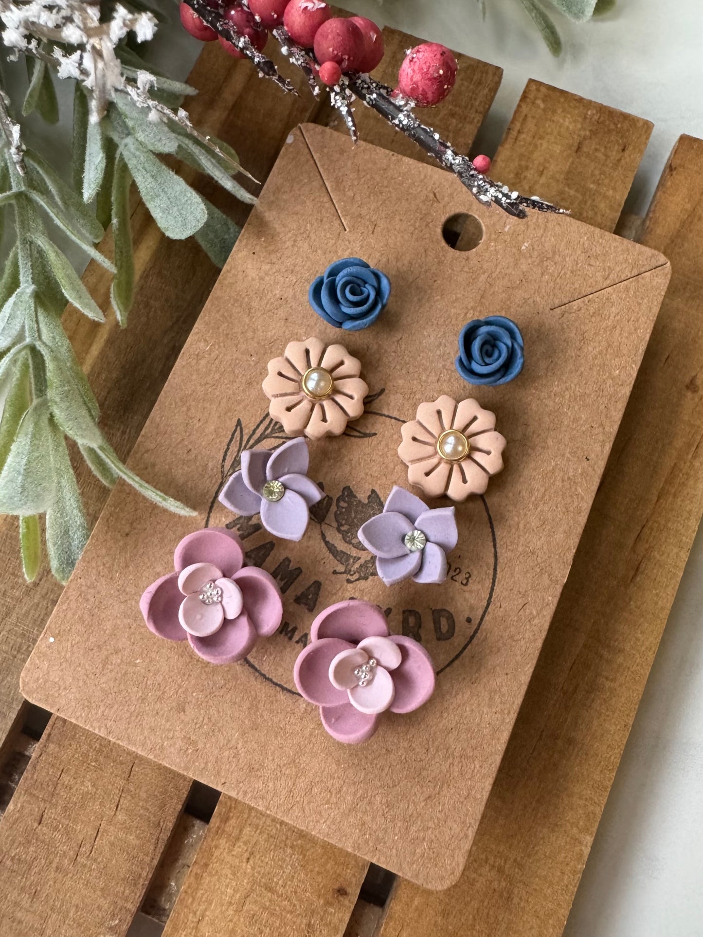 Floral Stud 4-Pack