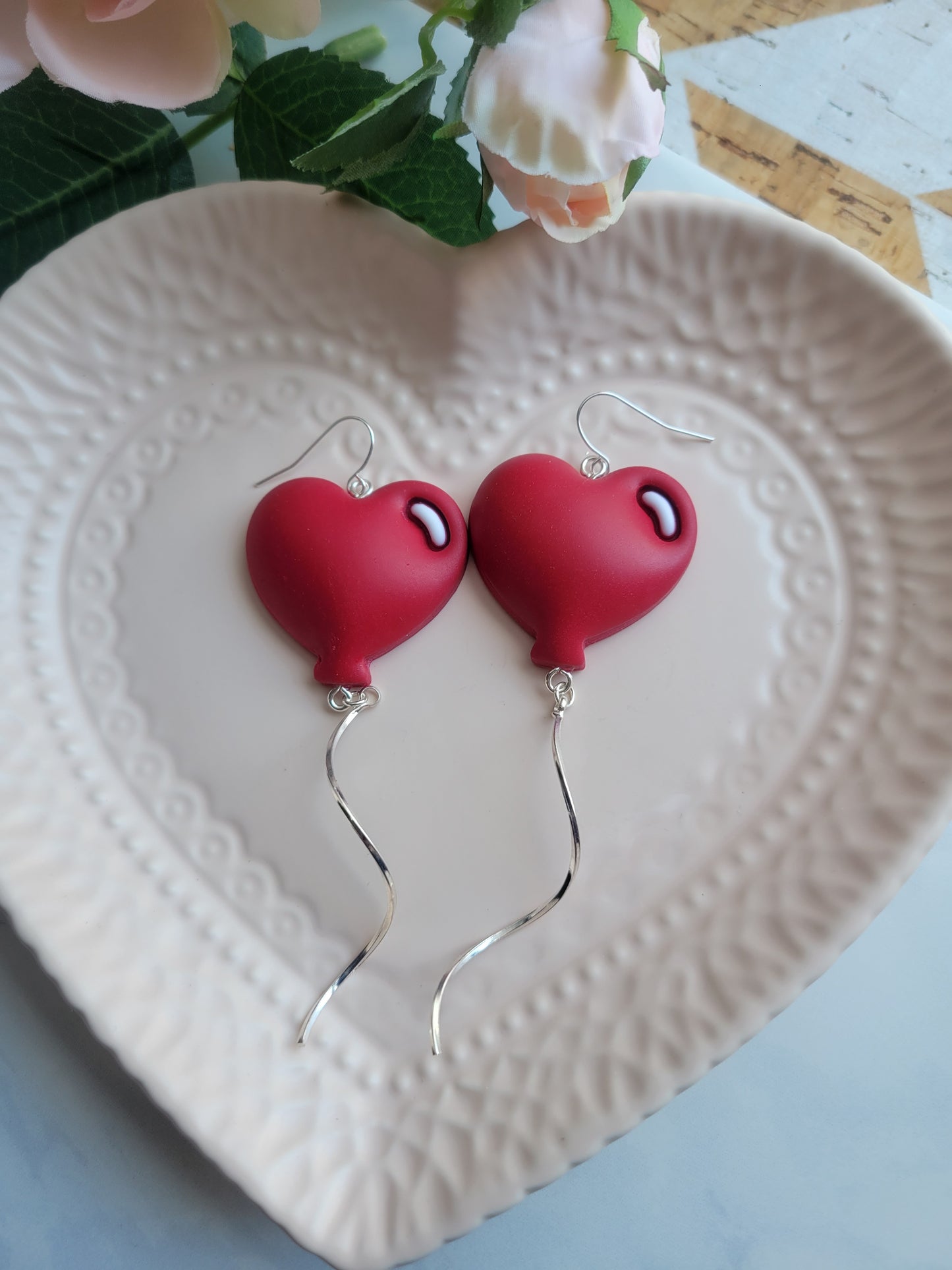 Red Heart Balloon Dangles