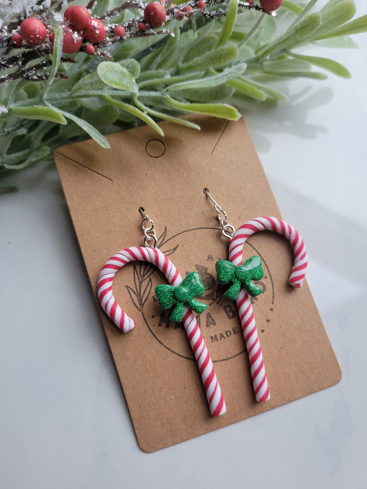 Candy Cane with Bow Dangle