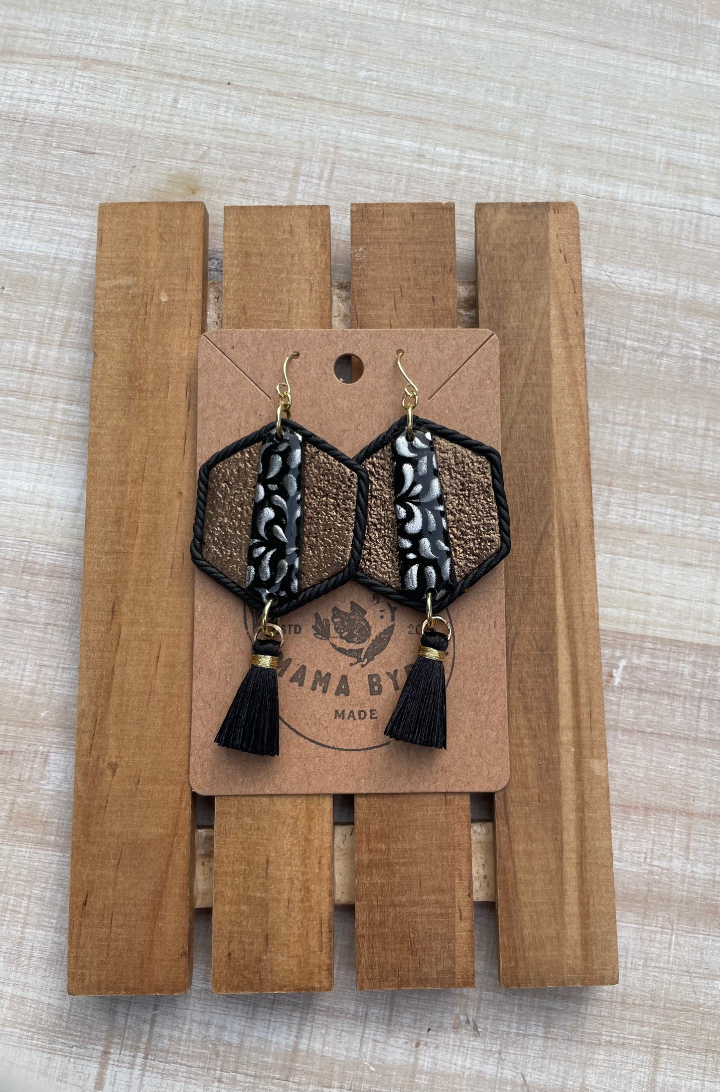 Textured Hexagon Dangle