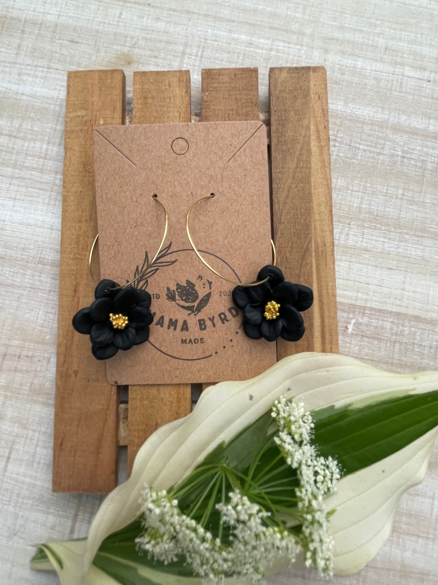 Black Flower on Hoop