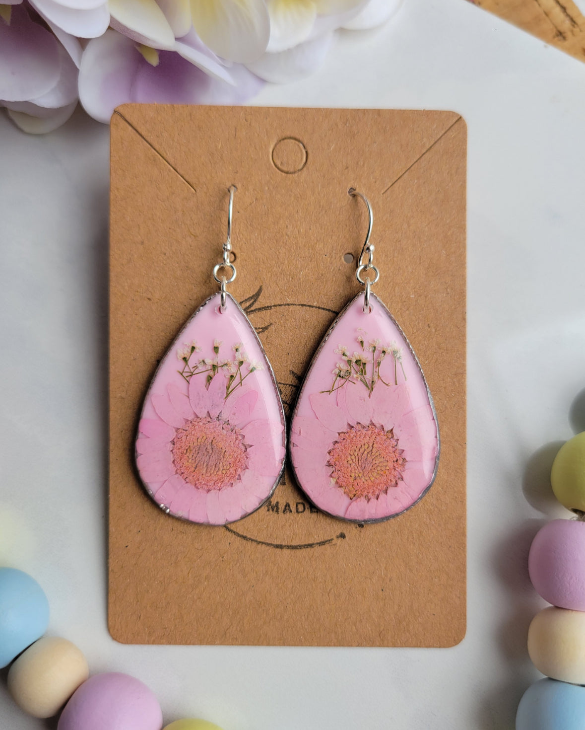 Pink on Pink Daisy Dangles