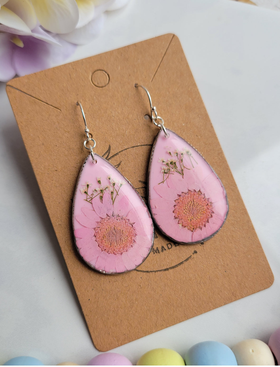 Pink on Pink Daisy Dangles