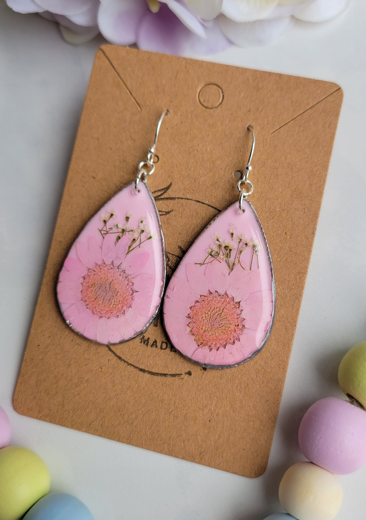 Pink on Pink Daisy Dangles