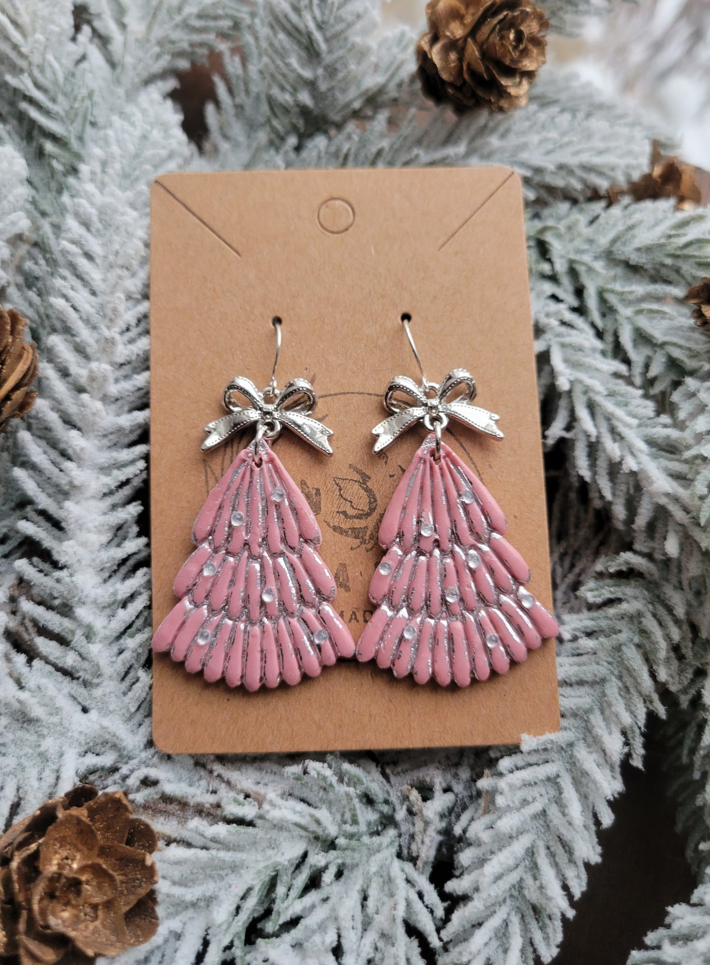 Pink Crystal Tree w/ Bow Dangle