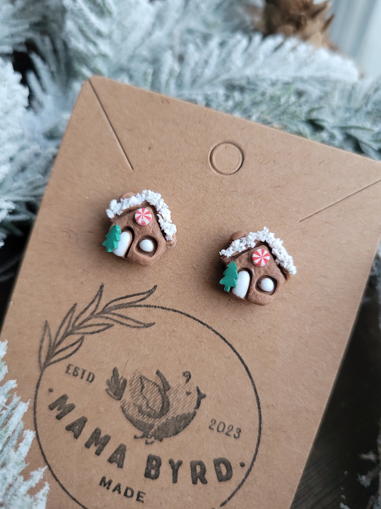 Lil' Gingerbread House Studs
