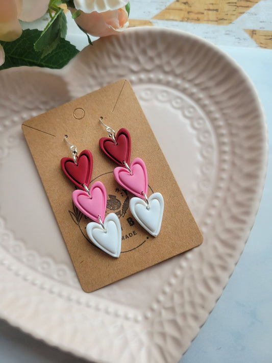 3 Heart Oblong Dangles