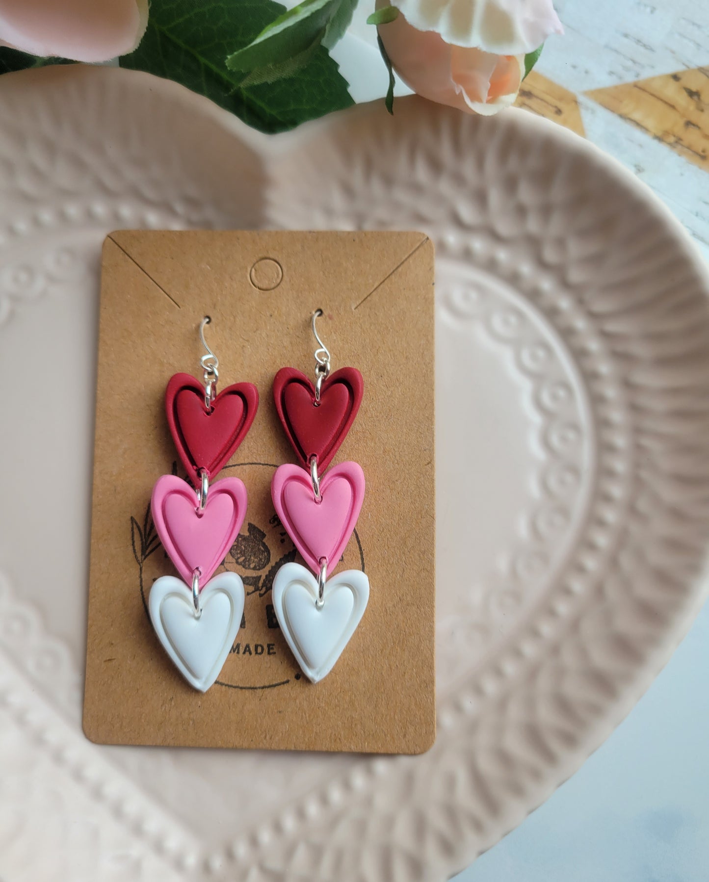 3 Heart Oblong Dangles