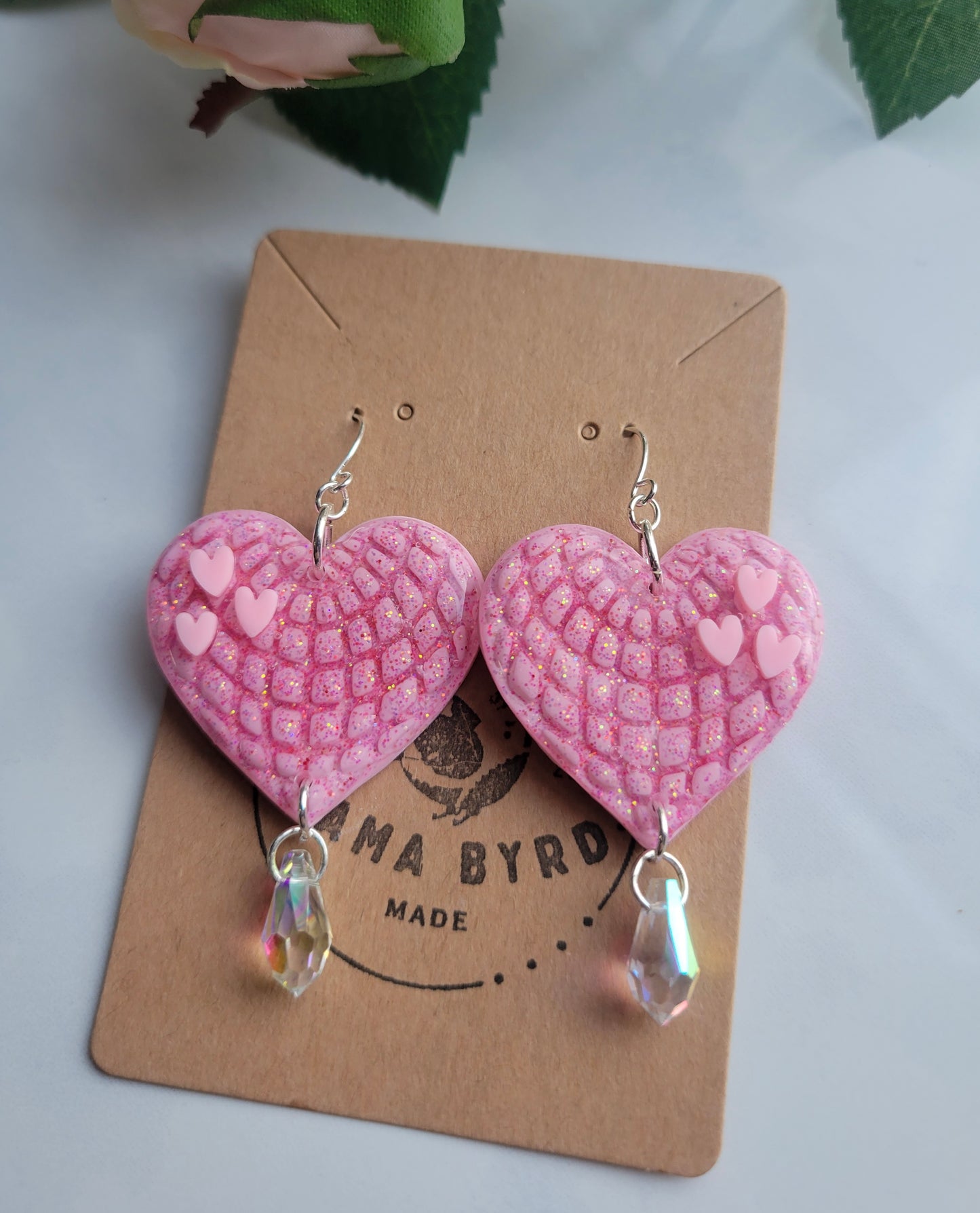 Pink Disco Heart Dangles