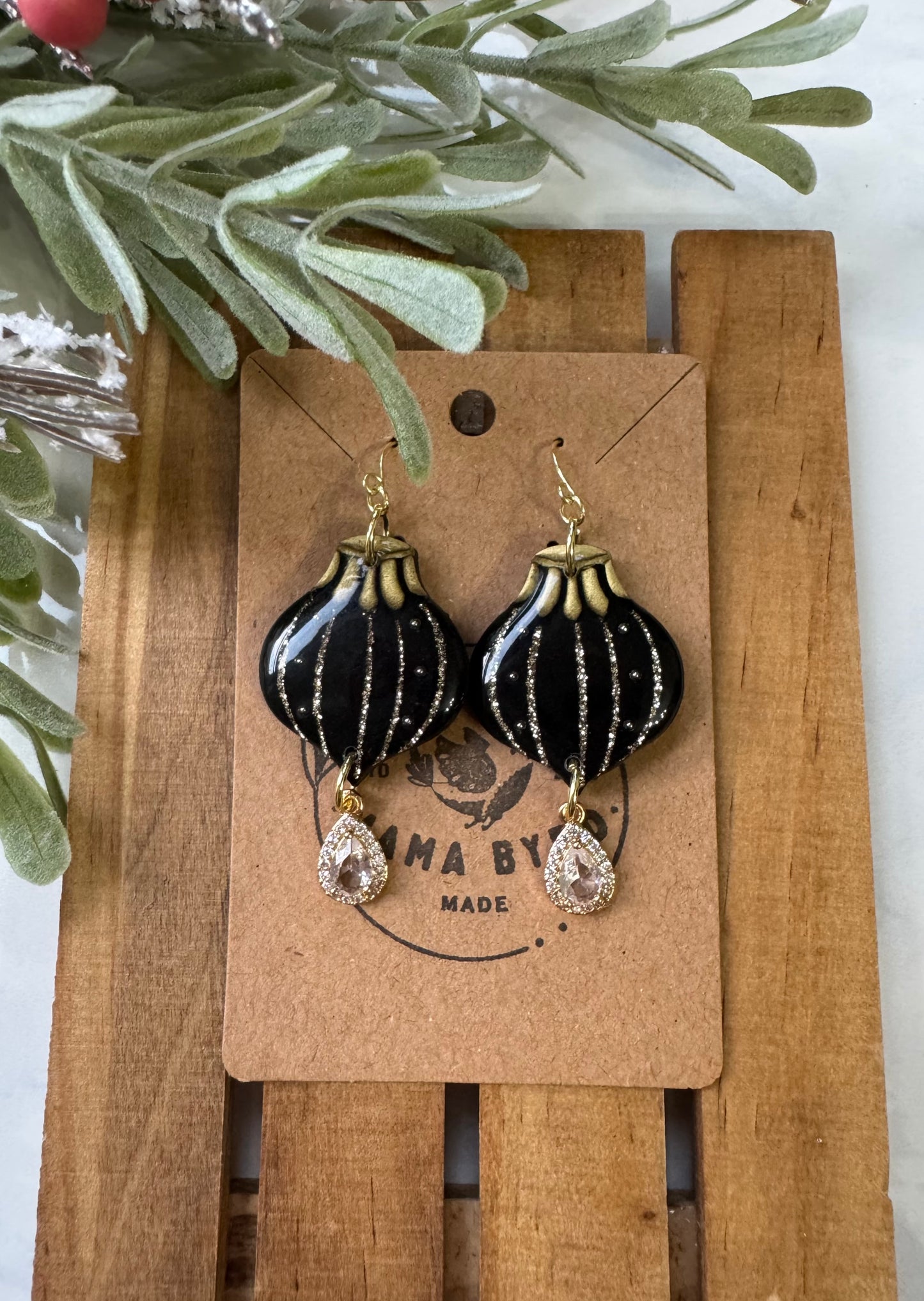 Black & Gold Ornament Dangle