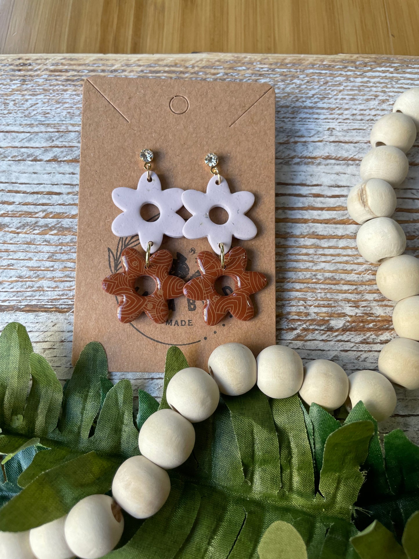 Two Tiered Terra Cotta Flower Dangle