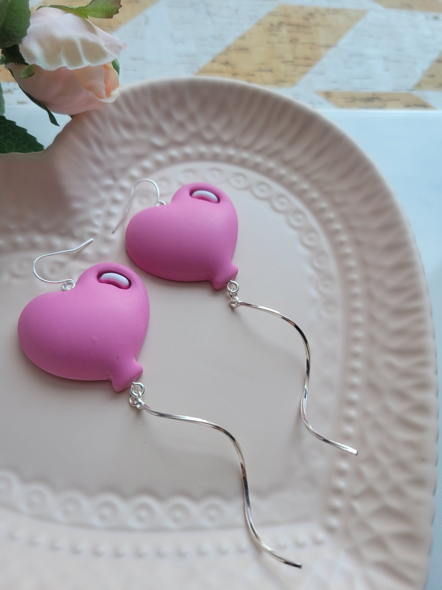 Pink Heart Balloon Dangles