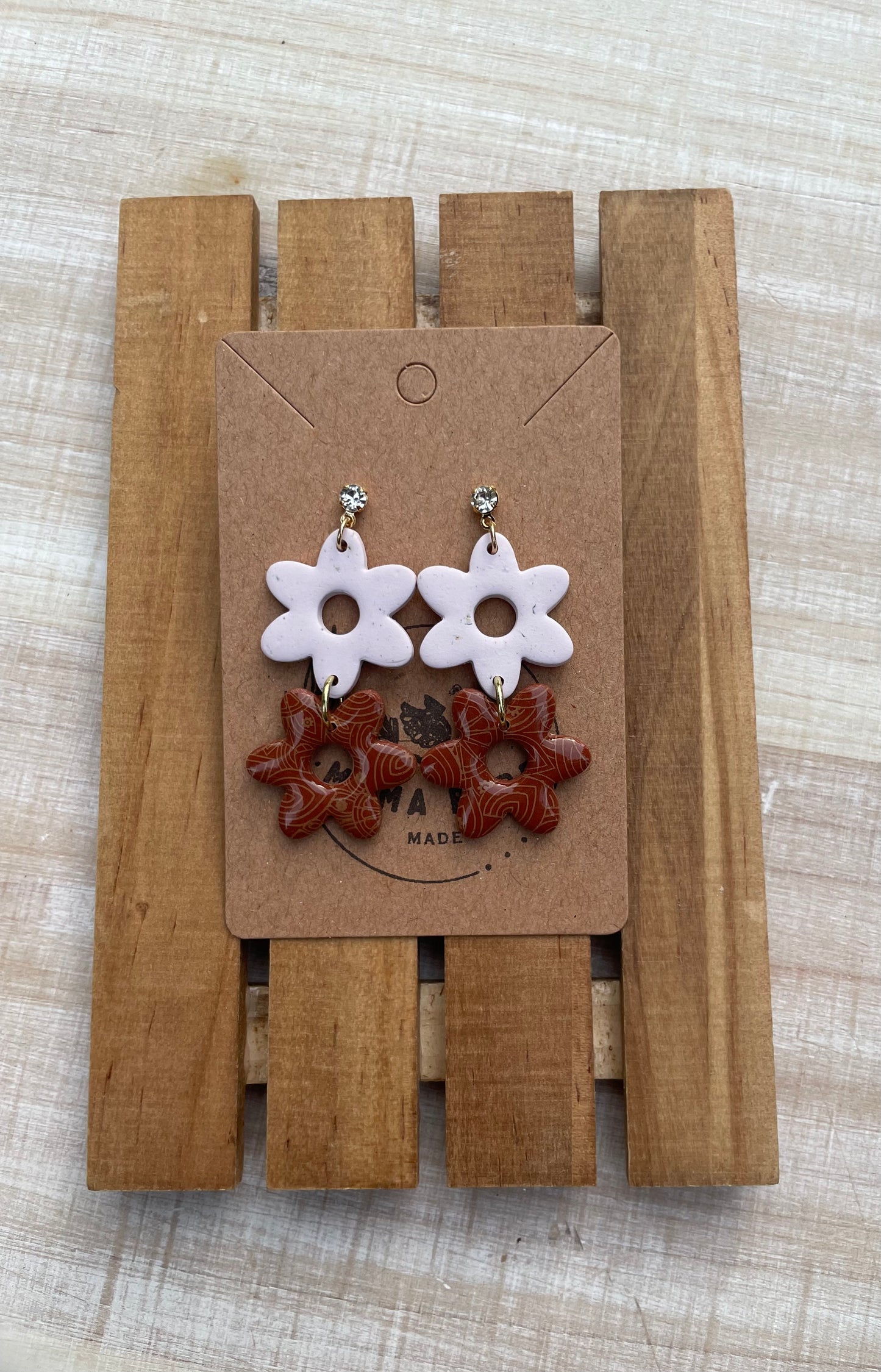 Two Tiered Terra Cotta Flower Dangle