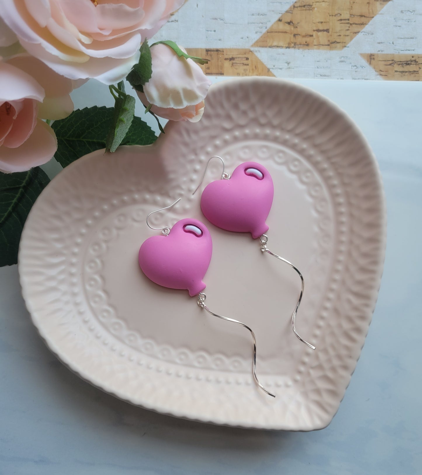 Pink Heart Balloon Dangles