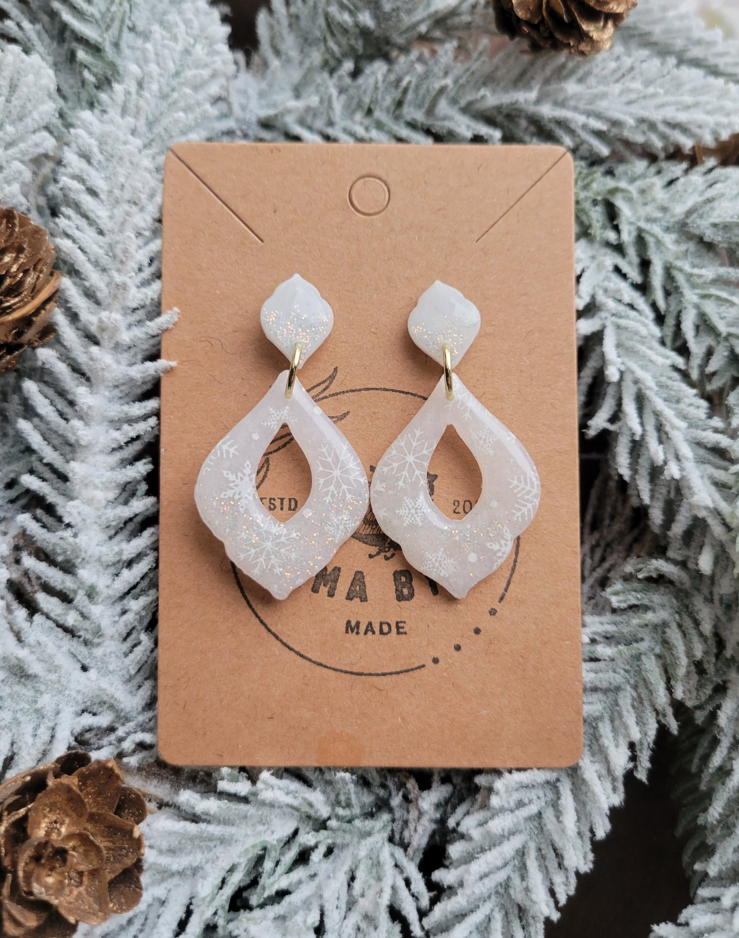 Translucent Shimmer Snowflake Dangles