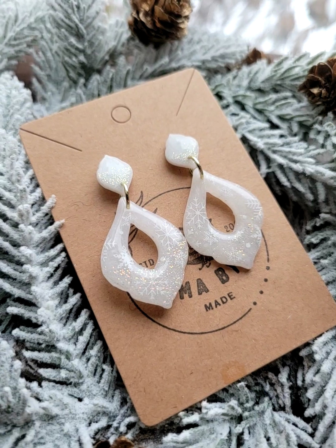 Translucent Shimmer Snowflake Dangles