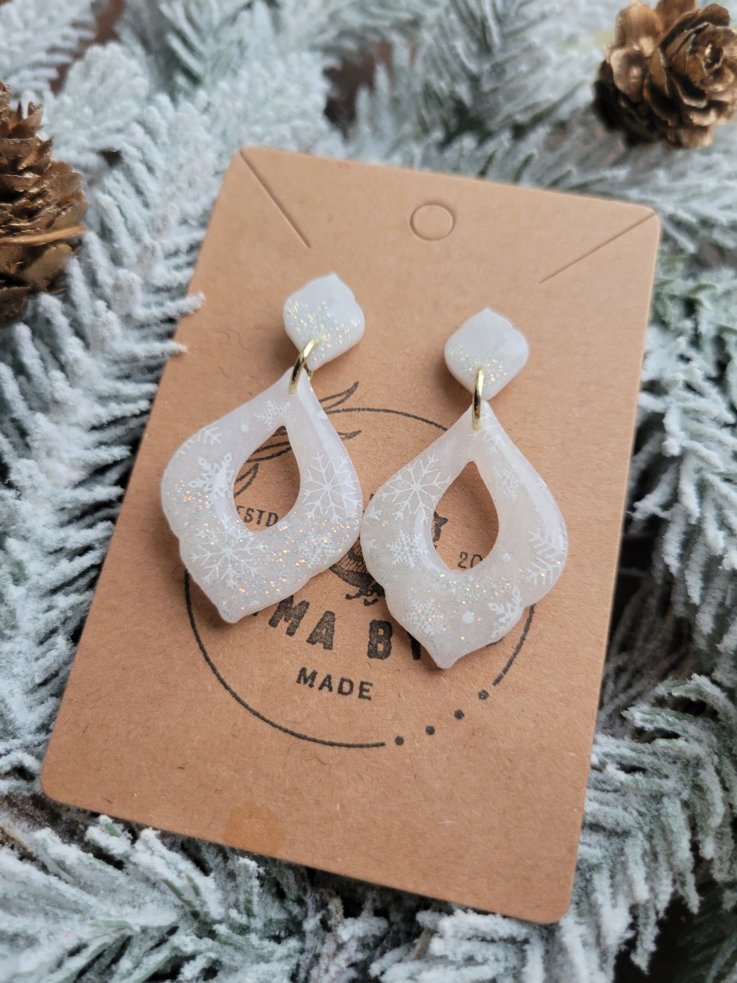 Translucent Shimmer Snowflake Dangles