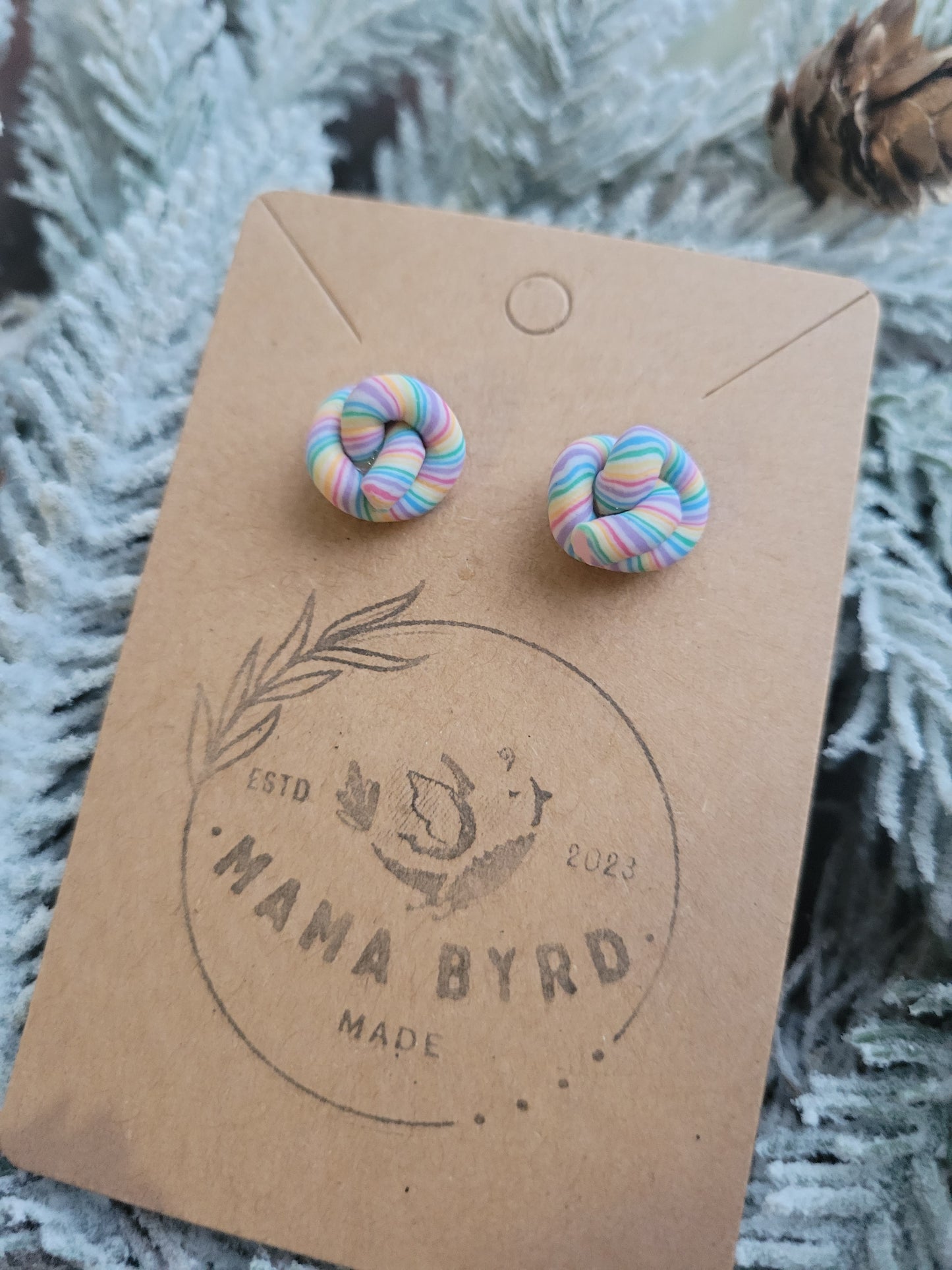 Candy Cane Knot Studs
