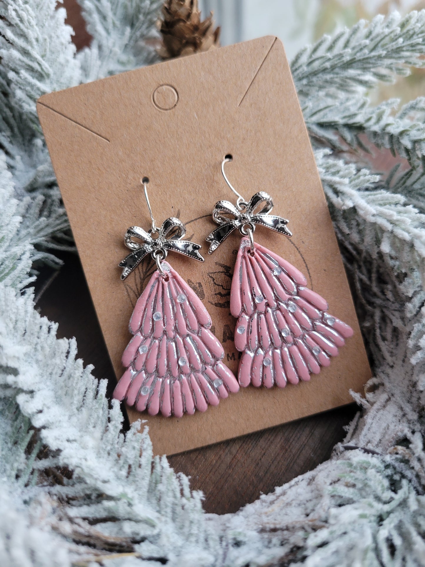 Pink Crystal Tree w/ Bow Dangle