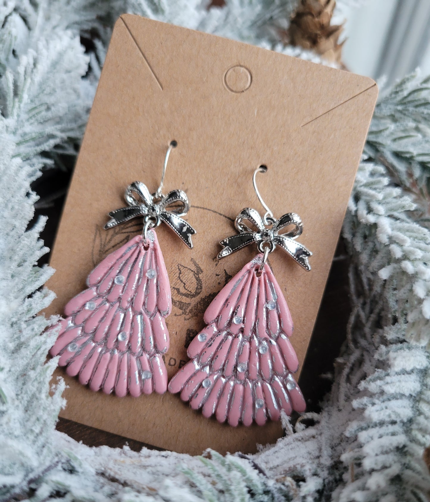 Pink Crystal Tree w/ Bow Dangle